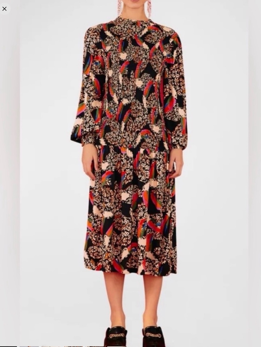 FARM RIO MIDI DRESS LEOPARD TOUCANS SIZE XS EUC